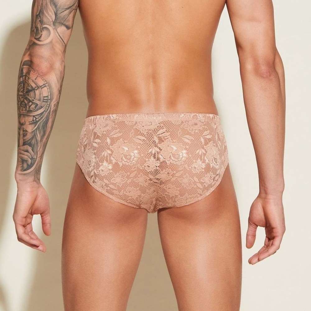 Cosabella Italian Men's Comfort Micro Brief Sei Beige Lace Underwear Size S - Picture 2 of 10